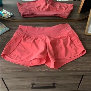 pink Lululemon speed shorts size 4